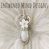 3.5ct White Ethiopian Opal and Sterling Silver Small Pendant