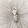 3.5ct White Ethiopian Opal and Sterling Silver Small Pendant