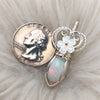 3.5ct White Ethiopian Opal and Sterling Silver Small Pendant