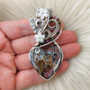 River Jasper, Tourmaline, And Sterling Silver Heart Pendant