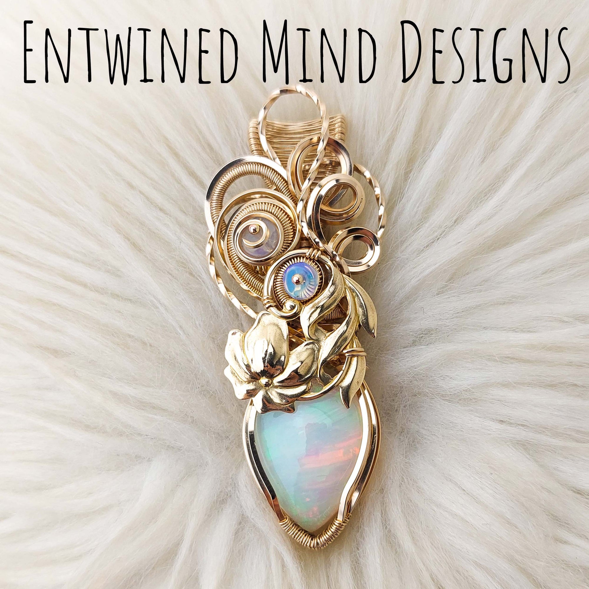 "Mary Me" 21.5ct Natural Ethiopian Opal And 14k gold filled Statement Pendant