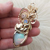 "Mary Me" 21.5ct Natural Ethiopian Opal And 14k gold filled Statement Pendant