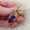 18ct Amethyst And 14k gold filled Statement Pendant