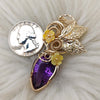 18ct Amethyst And 14k gold filled Statement Pendant