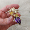 18ct Amethyst And 14k gold filled Statement Pendant