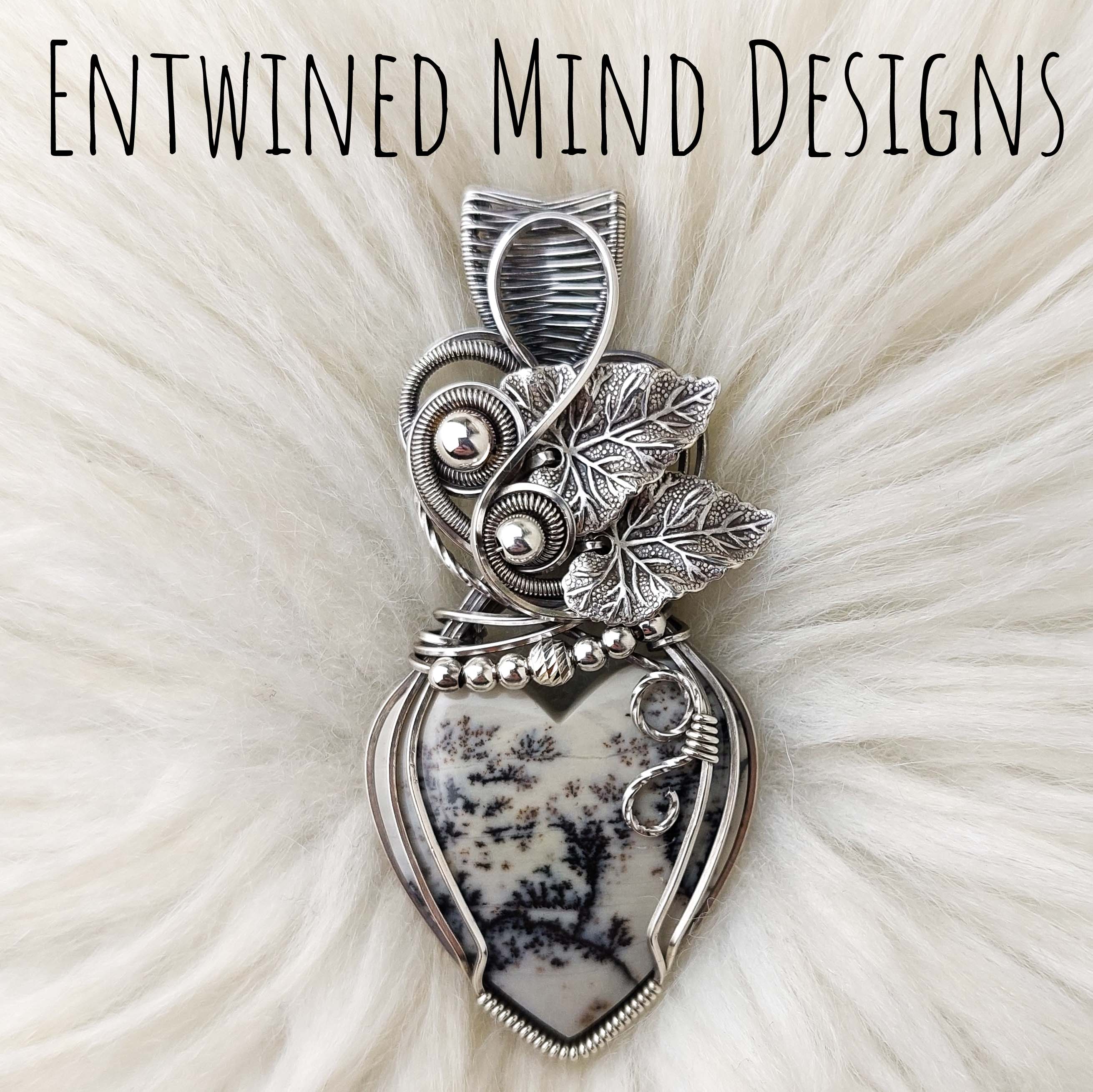 Dendritic Opal And Sterling Silver Heart Pendant – Entwined Mind