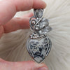 Dendritic Opal And Sterling Silver Heart Pendant