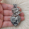 Dendritic Opal And Sterling Silver Heart Pendant