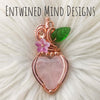 Rose Quartz Heart Pendant In Copper
