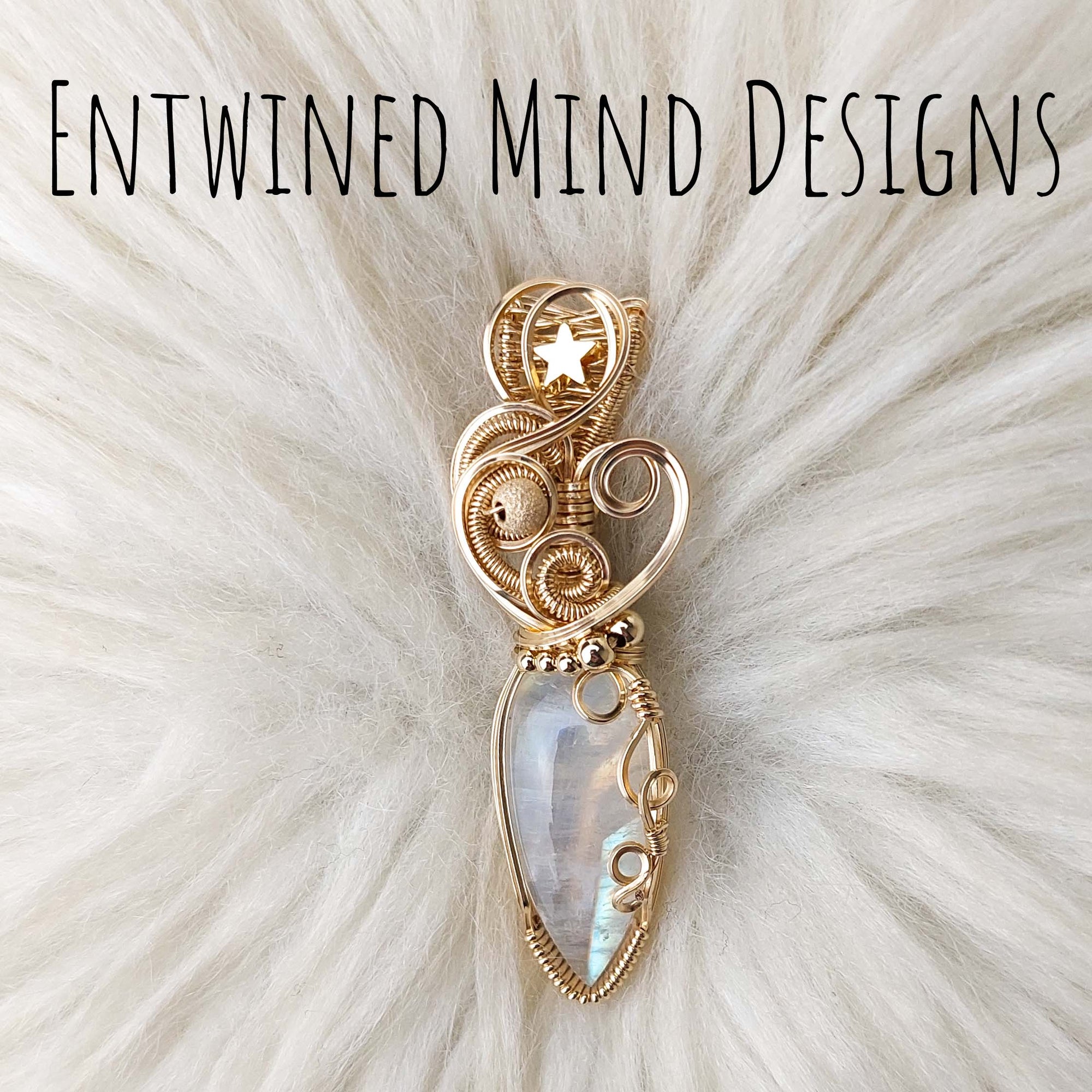 Moonstone Statement Pendant In 14k Gold Filled Wire