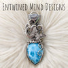 80ct AAA Turtle Back Larimar Statement Pendant In Sterling Silver