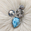 80ct AAA Turtle Back Larimar Statement Pendant In Sterling Silver