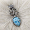 80ct AAA Turtle Back Larimar Statement Pendant In Sterling Silver