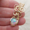 3.5ct Natural Ethiopian Opal And 14k gold filled Small Pendant