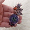 Amethyst Stalactite Slice And Copper Statement Pendant