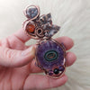 Amethyst Stalactite Slice And Copper Statement Pendant