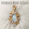 "Flower" 31ct Natural Ethiopian Opal And 14k gold filled Statement Pendant