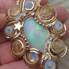 "Flower" 31ct Natural Ethiopian Opal And 14k gold filled Statement Pendant