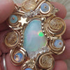 "Flower" 31ct Natural Ethiopian Opal And 14k gold filled Statement Pendant