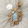 "Flower" 31ct Natural Ethiopian Opal And 14k gold filled Statement Pendant
