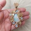 "Flower" 31ct Natural Ethiopian Opal And 14k gold filled Statement Pendant