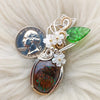40ct Australian Boulder Opal, Sterling Silver, and 14k Goldfilled