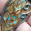 31ct Australian Boulder Opal, Sterling Silver, and 14k Goldfilled Statement Pendant
