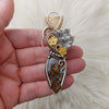 31ct Australian Boulder Opal, Sterling Silver, and 14k Goldfilled Statement Pendant