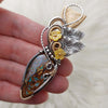 31ct Australian Boulder Opal, Sterling Silver, and 14k Goldfilled Statement Pendant