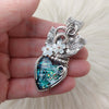 Dichroric Glass And Sterling Silver Heart Pendant