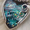 Dichroric Glass And Sterling Silver Heart Pendant