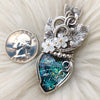 Dichroric Glass And Sterling Silver Heart Pendant