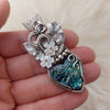 Dichroric Glass And Sterling Silver Heart Pendant