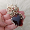 "Love Letter" Artisan Cut Vintage Glass 14k Goldfilled Heart Statement Pendant