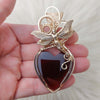 "Love Letter" Artisan Cut Vintage Glass 14k Goldfilled Heart Statement Pendant