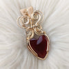 "Love note" Artisan Cut Vintage Glass 14k Goldfilled Heart Statement Pendant