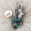 Ruby In Fuchsite With Kyanite Sterling Silver Heart Pendant
