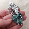 Ruby In Fuchsite With Kyanite Sterling Silver Heart Pendant