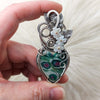 Ruby In Fuchsite With Kyanite Sterling Silver Heart Pendant