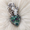 Ruby In Fuchsite With Kyanite Sterling Silver Heart Pendant