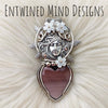 Imperial Jasper Goddess And Sterling Silver Heart Pendant