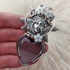 Imperial Jasper Goddess And Sterling Silver Heart Pendant