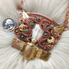 "Mali" Goddess Statement Pendant With Turquoise In Copper