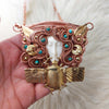 "Mali" Goddess Statement Pendant With Turquoise In Copper