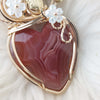 Artisan Cut Agua Nueva Agate And 14k Goldfilled Heart Statement Pendant