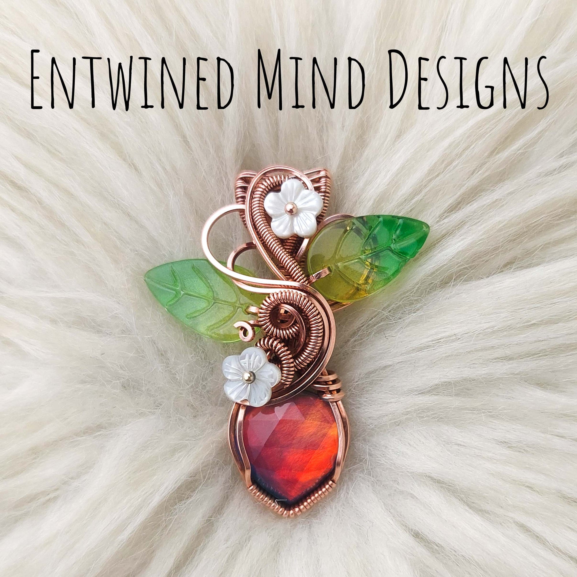 Aurora Opal Faceted Pendant In Copper Wire