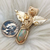 10.5 CT AAA Honeycomb Ethiopian Opal Pendant Set In 14k Goldfill