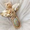 10.5 CT AAA Honeycomb Ethiopian Opal Pendant Set In 14k Goldfill