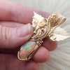 10.5 CT AAA Honeycomb Ethiopian Opal Pendant Set In 14k Goldfill
