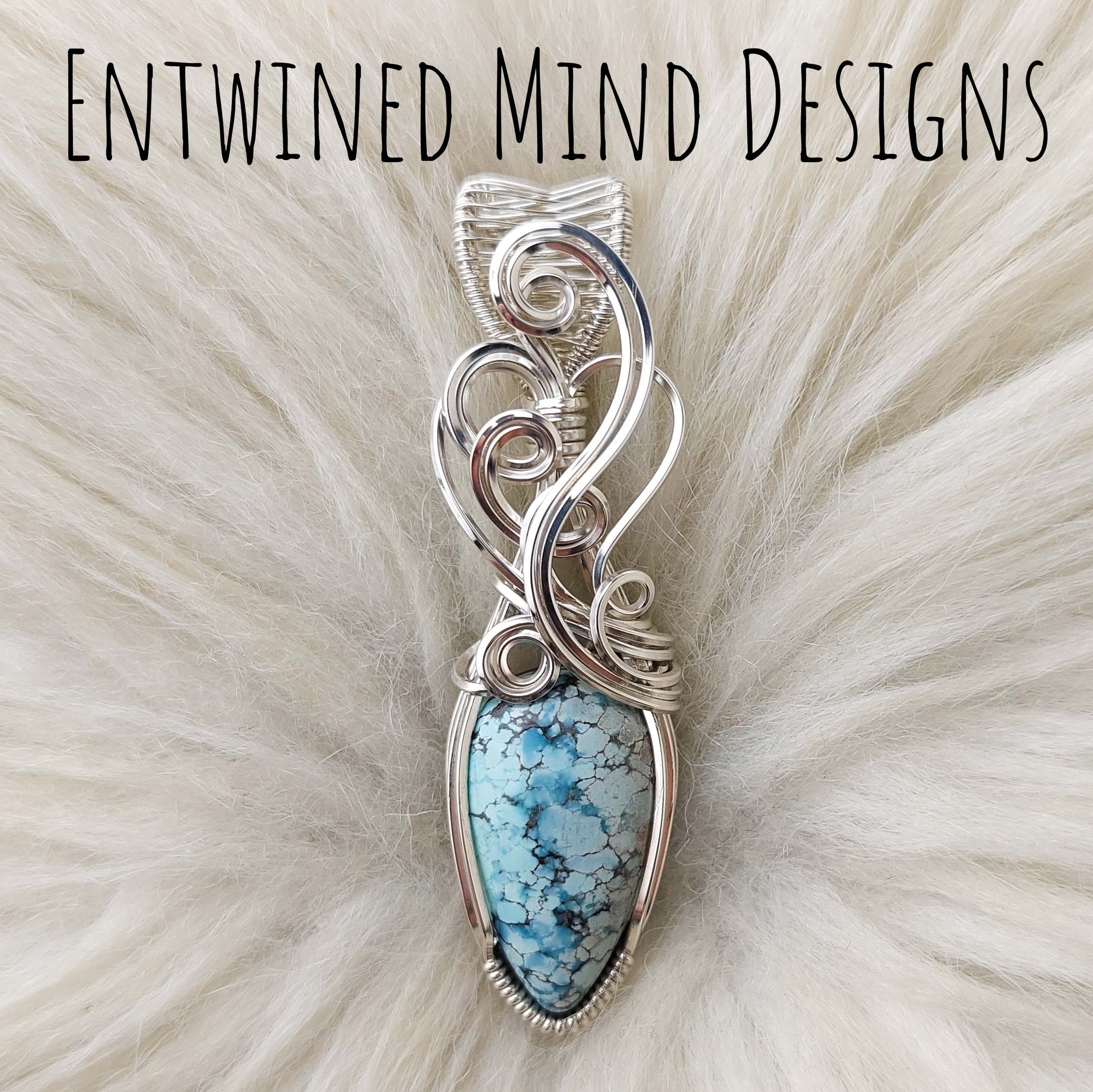 Artisan Cut Red River Turquoise And Sterling Silver Statement Pendant